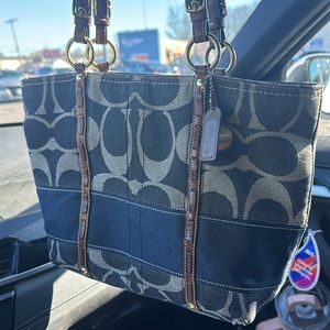 Vintage denim coach purse